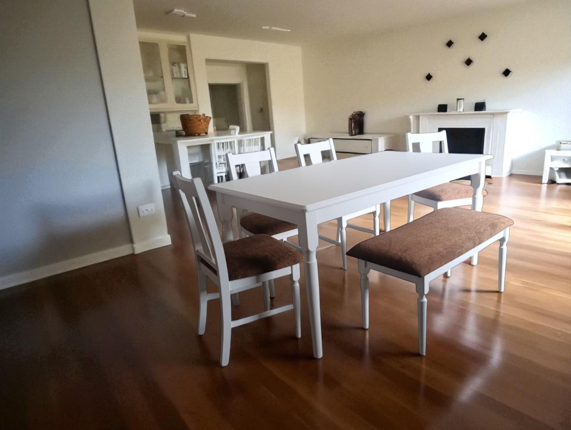 COMEDOR LILY DE 4 SILLAS Y UNA BANCA